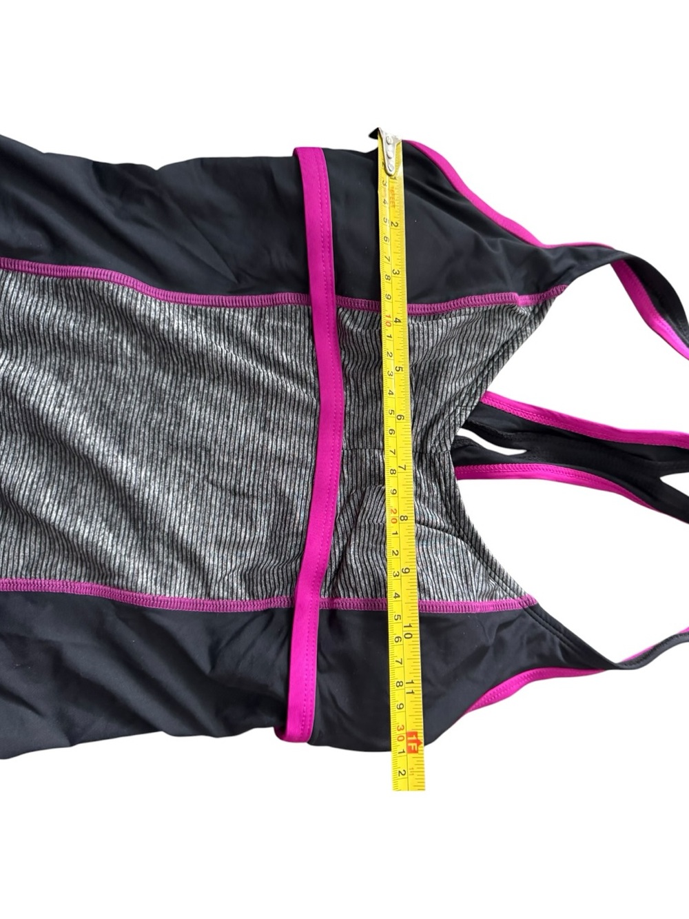 Athletic Works NWT Swim Tankini Top Black Grey Pink Racerback XS/TP - Picture 6 of 10